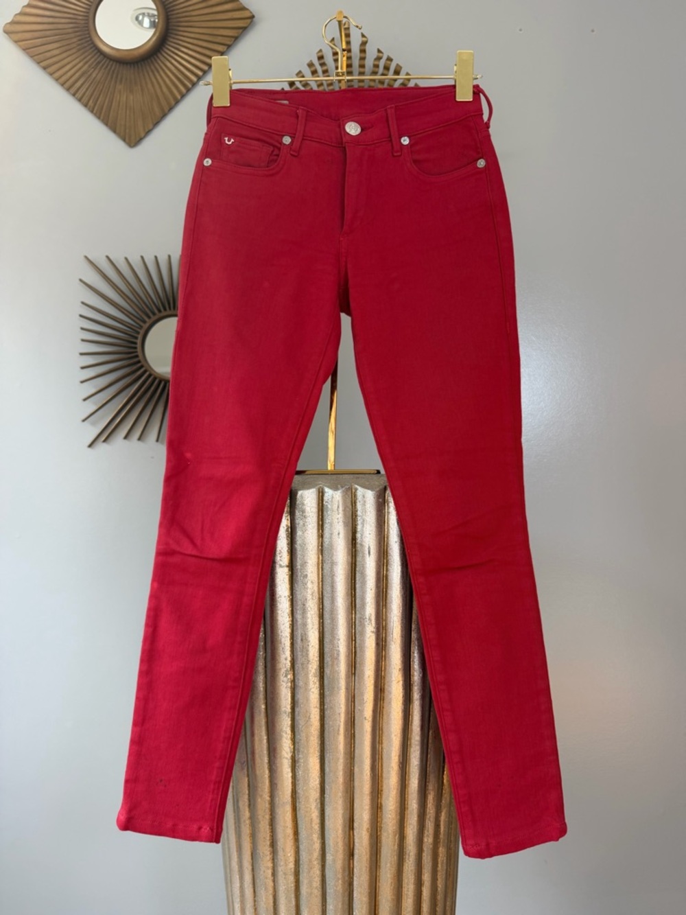 True Religion Red Skinny Jeans